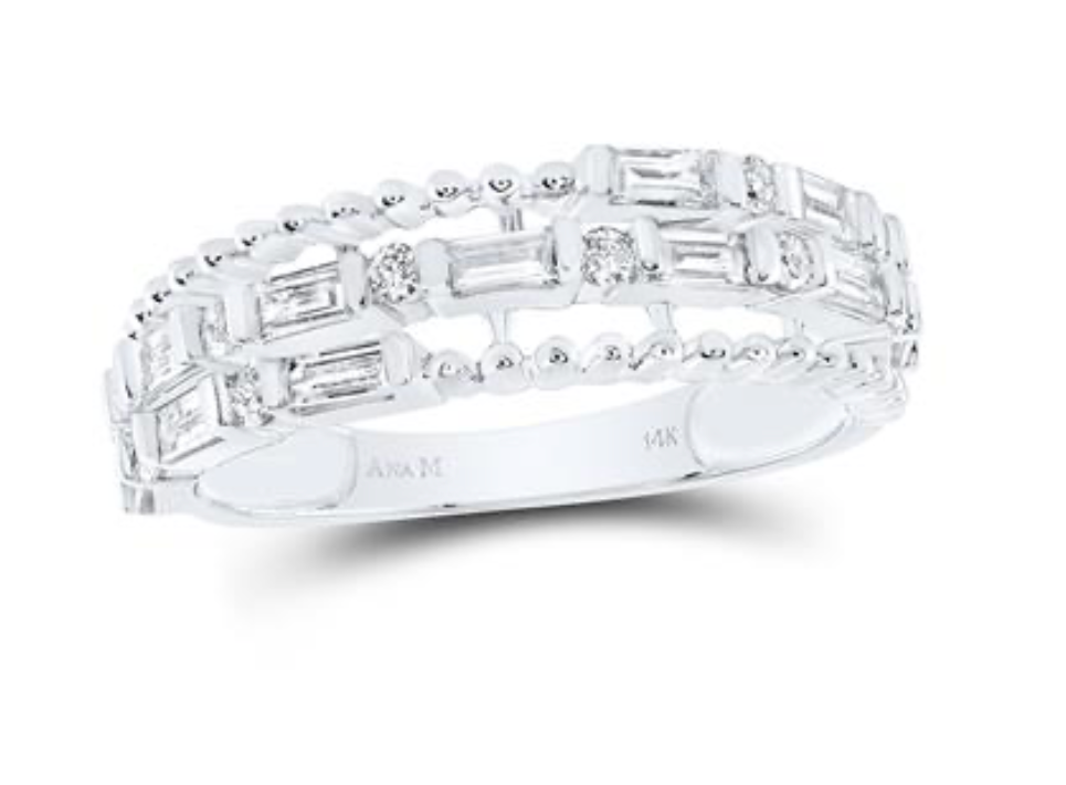 14K WHITE GOLD AND NATURAL DIAMOND BAND
