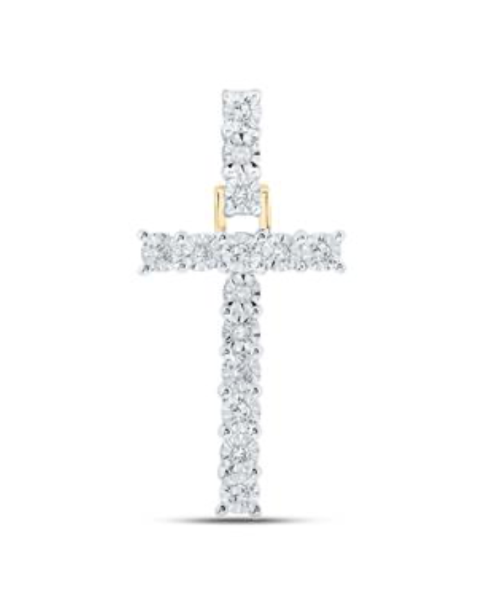 10K YELLOW GOLD ROUND DIAMOND INITIAL T LETTER PENDANT