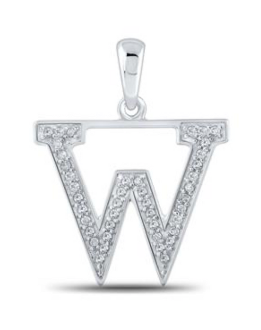 10K YELLOW GOLD ROUND DIAMOND INITIAL W LETTER PENDANT