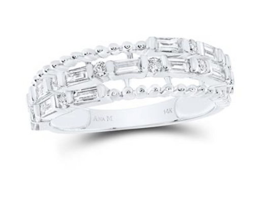 14K WHITE GOLD AND NATURAL DIAMOND BAND
